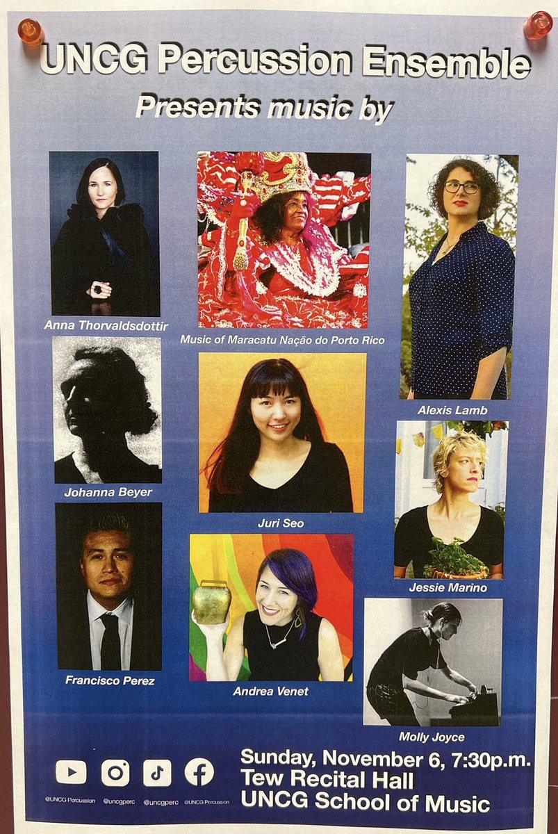 Our Fall 2022 concert is this evening at 7:30p.m. in the Tew Recital Hall in the <a href="/UNCGSoM/">UNCG School of Music</a>. Music from Iceland to Brasil!
See attached flyer and watch our promo video here: youtu.be/_63lvZtfK5s for more information!