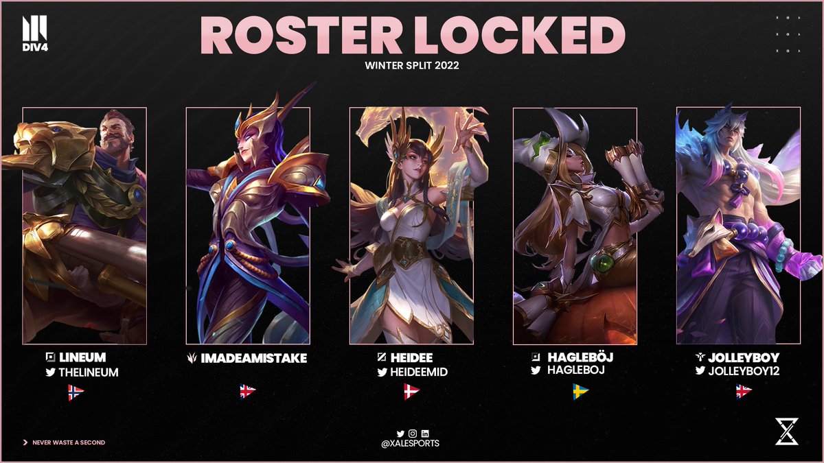 Let's take one🌺BEAUTIFUL🌼 look at our updated and empowered #div4 roster!

<a href="/NLClol/">Arozzi NLC</a> We're on our way to the top😉

(...Or at least slightly above the middle...)

#neverwasteasecond #nlc #leagueoflegends #esports