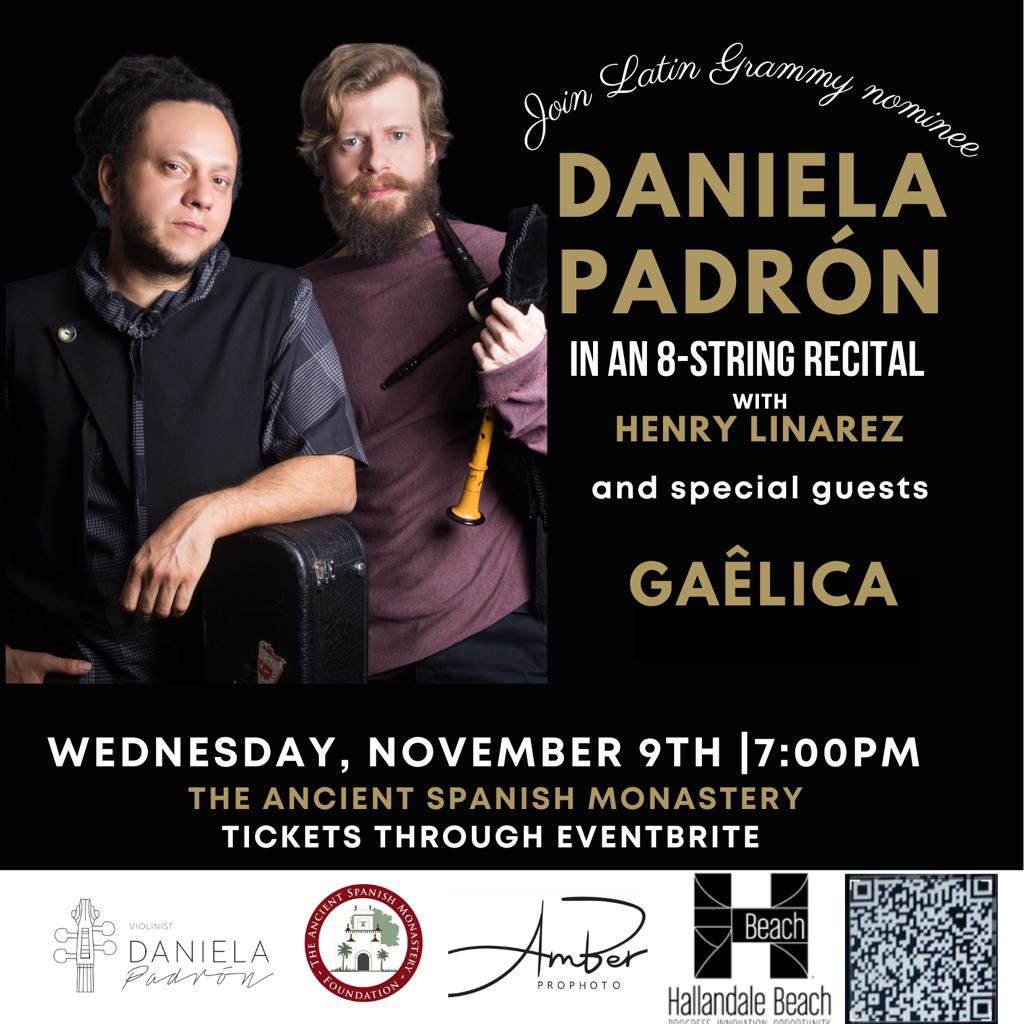Atención Miami estaremos de "invitados especiales" en el concierto de nuestra violinista y nominada al Grammy Latino: Daniela Padrón. Nos vemos el Miércoles 9 de Nov. en el Antiguo Monasterio Español de North Miami. Toda la info aquí -> <a href="/danielaviolin/">Daniela Padrón</a>