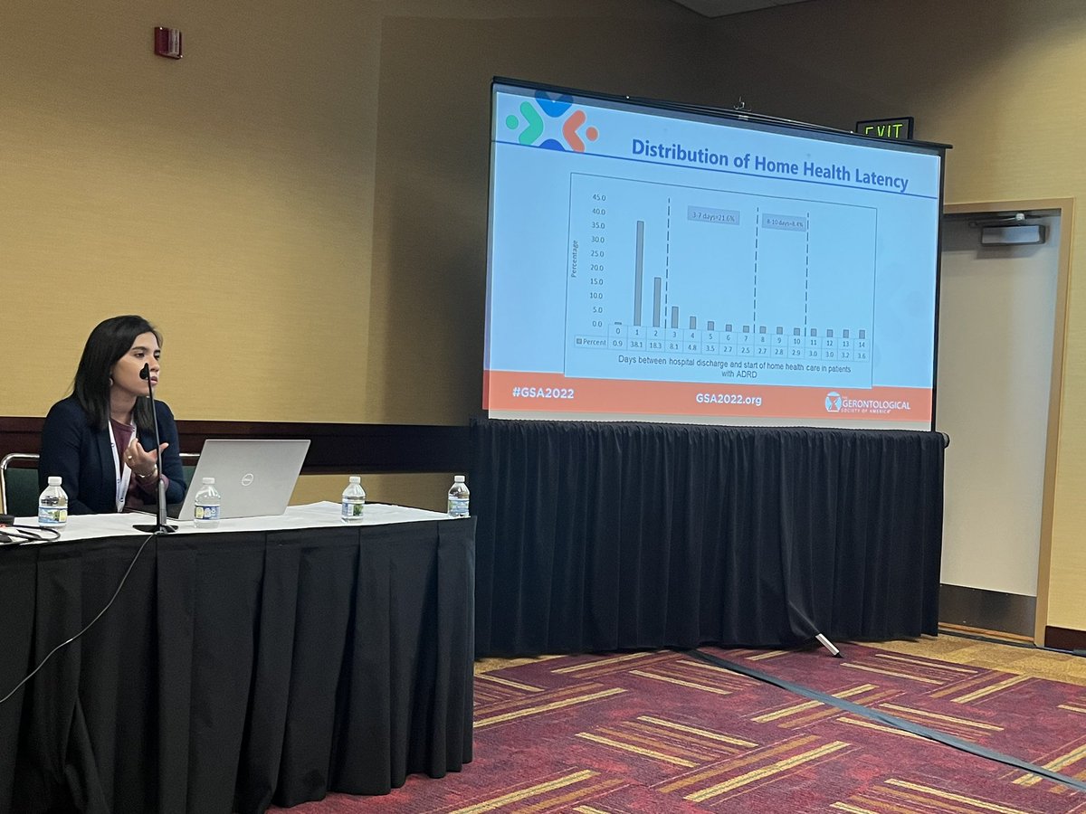 Excited to be part of this innovative work by <a href="/IndrakshiRoy/">indrakshi roy</a> <a href="/geronsociety/">Gerontological Society of America (GSA)</a> #GSA2022 <a href="/CHERArizona/">Center for Health Equity Research</a> 
Almost 43% of ADRD patients received delayed home health care following hospitalization &amp; it is more prominent in minorities. <a href="/WomenInEcon/">Women in Economics</a>