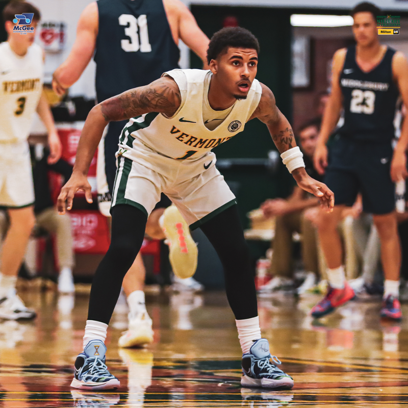 UVMmbb's tweet photo. The 😼 kick off the regular season tomorrow night! ⤵️

🕰 7:00 PM
📍 Patrick Gym
📢 Military Appreciation, pres. Milton CAT. Free tickets to active &amp; retired military personnel