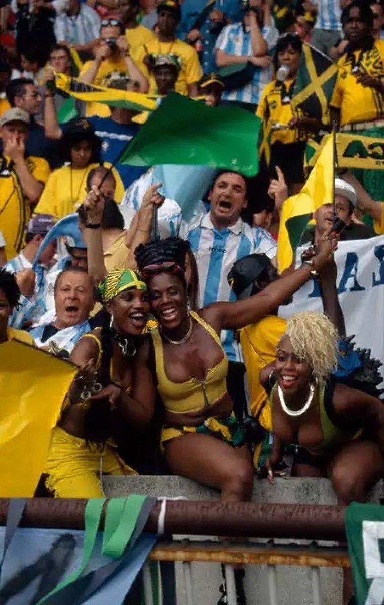 MariaHitchins's tweet photo. The #OuchCrew ladies are among Jamaica’s ORIGINAL INFLUENCERS‼️

They were mentioned in Dancehall songs, promoters got giddy with excitement when they attend their events, &amp; they were the center of attention supporting the Reggae Boyz in France at the historic World Cup debut👊🏽 https://t.co/oGOhJz5O25