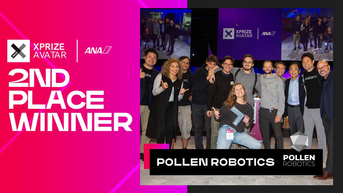 Pollen Robotics (@pollenrobotics) on Twitter photo We made it on the podium! 🏆
Pollen Robotics wins 2nd place of the ANA Avatar XPRIZE, claiming $2M and bringing service robotics forward - all this with limited resources (but a lot of brain power)
A big thanks to <a href="/XPRIZE/">XPRIZE</a>, <a href="/FlyANA_official/">All Nippon Airways</a> & <a href="/avatarin_/">【公式】avatarin(アバターイン)</a> for this amazing journey We made it on the podium! 🏆
Pollen Robotics wins 2nd place of the ANA Avatar XPRIZE, claiming $2M and bringing service robotics forward - all this with limited resources (but a lot of brain power)
A big thanks to <a href="/XPRIZE/">XPRIZE</a>, <a href="/FlyANA_official/">All Nippon Airways</a> & <a href="/avatarin_/">【公式】avatarin(アバターイン)</a> for this amazing journey