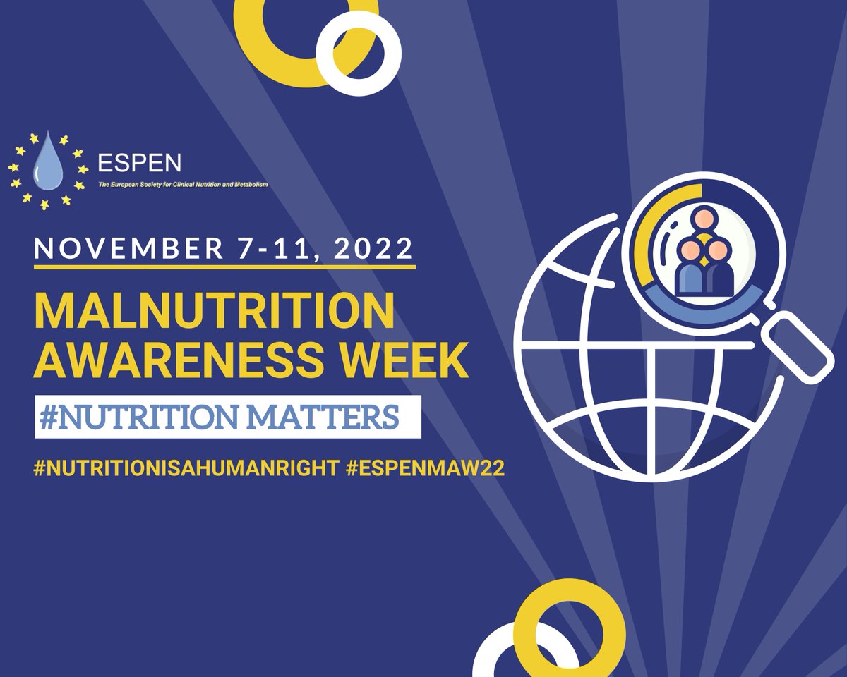 Ready to start ESPEN Malnutrition Awareness week
#ESPENMAW22
#ESPENACTIONPLAN22
#NUTRITIONMATTERS
#NUTRITIONISAHUMANRIGHT
📅 November 7-11, 2022