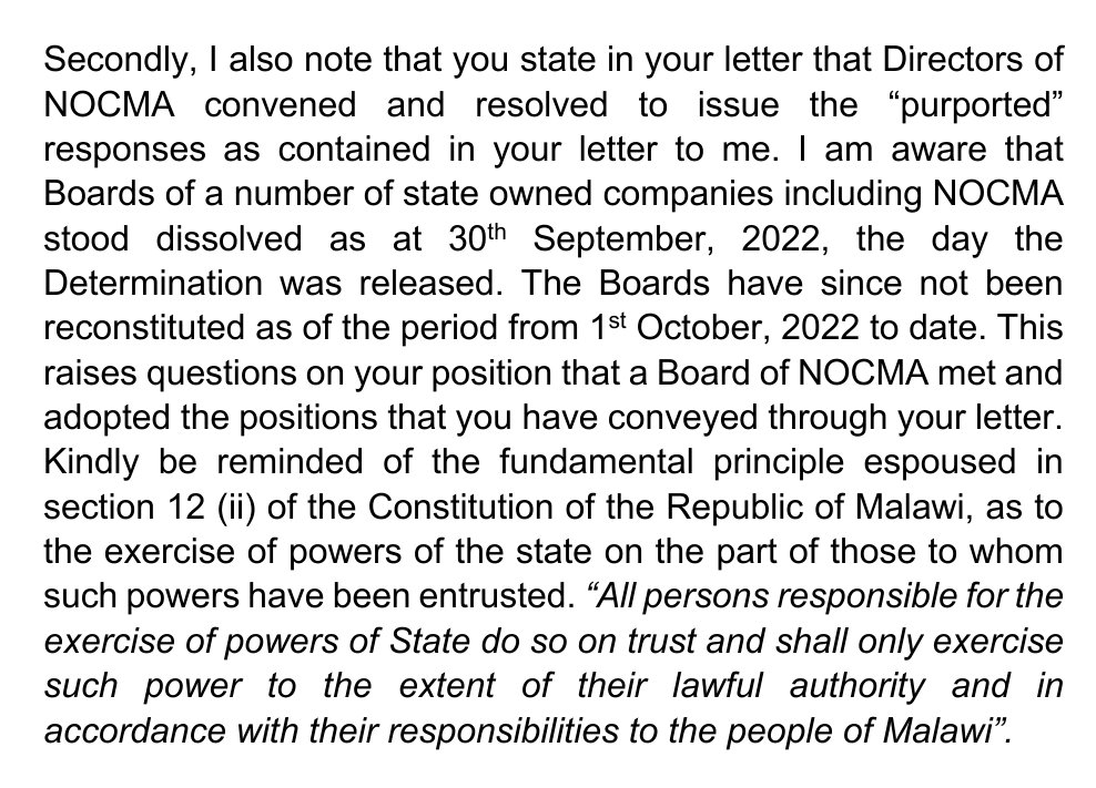 onjezani's tweet photo. Excerpt No. 2 of the Ombudsman's response to the Secretary to the President and Cabinet, in a letter widely circulated on social media. https://t.co/JnZguRREK1