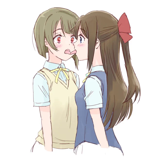 くちびるが触れなければセーフ(と思っているしずかす) #虹ヶ咲 