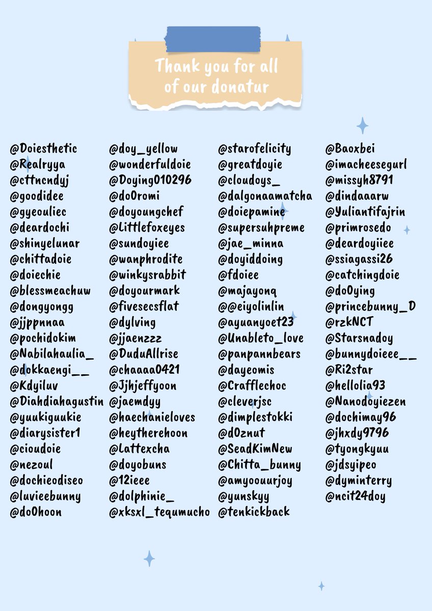 KDY_INA's tweet photo. 💙 Dear You Project 💙

Terima kasih untuk semua donatur, volunteer team, pihak yang mendukung project ini, dan dojeuni baik yang di venue maupun yang aktif membagikan info project ini. Terima kasih sudah sayang Doyoung🥺

#DearYouProject
#NCT도영 #DOYOUNG #도영 #ドヨン https://t.co/uTlxuCMMFA