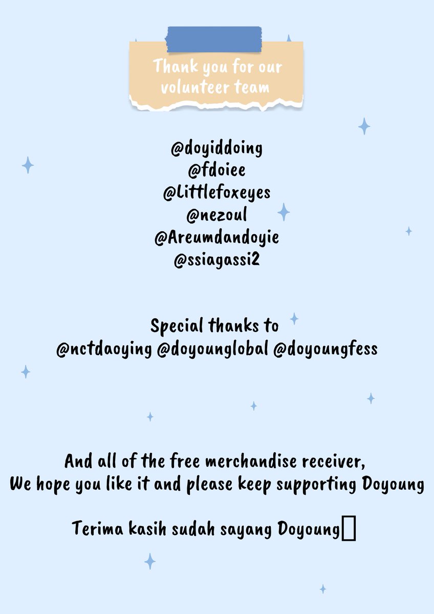 KDY_INA's tweet photo. π Dear You Project π
Terima kasih untuk semua donatur, volunteer team, pihak yang mendukung project ini, dan dojeuni baik yang di venue maupun yang aktif membagikan info project ini. Terima kasih sudah sayang Doyoungπ₯Ί
#DearYouProject
#NCTλμ #DOYOUNG #λμ #γγ¨γ³ https://t.co/uTlxuCMMFA