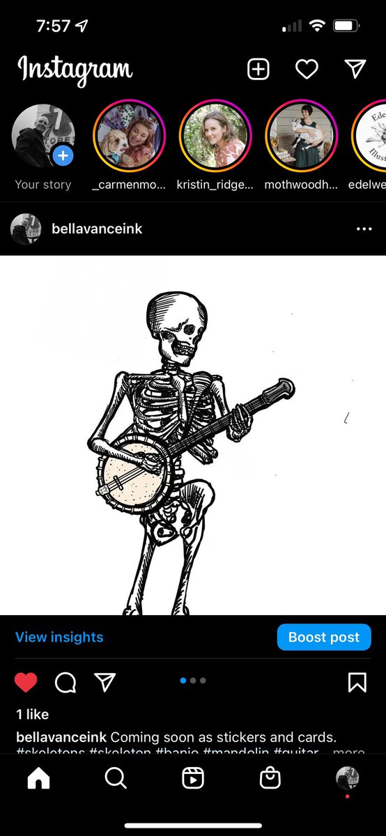 bellavanceink's tweet photo. Did a series of skeleton art for stickers coming soon. #mandolin #music #Skeleton #skeletonart #art #penandink #ink #banjo #guitar #comingsoon https://t.co/61efYqYNaV