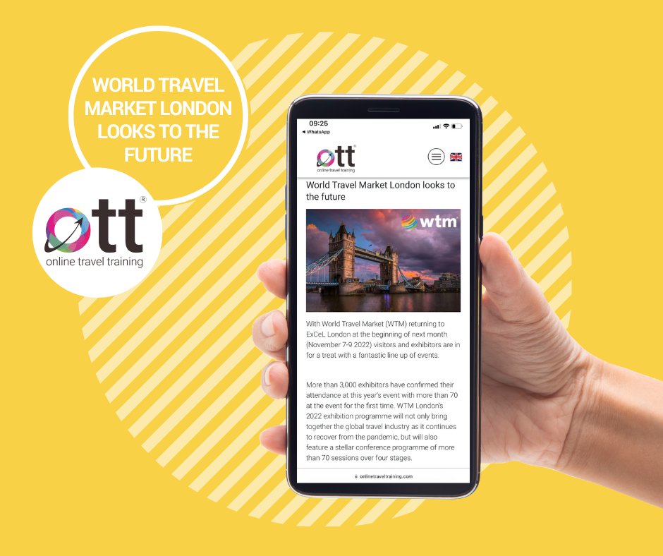 traveltraining's tweet photo. World Travel Market London looks to the future! 👀

With World Travel Market (WTM) returning to ExCeL London at the beginning of next month (November 7-9 2022) visitors and exhibitors are in for a treat with a fantastic line up of events.

Read more: https://t.co/hWRLB6T9i2 https://t.co/Eefs1vm7u3