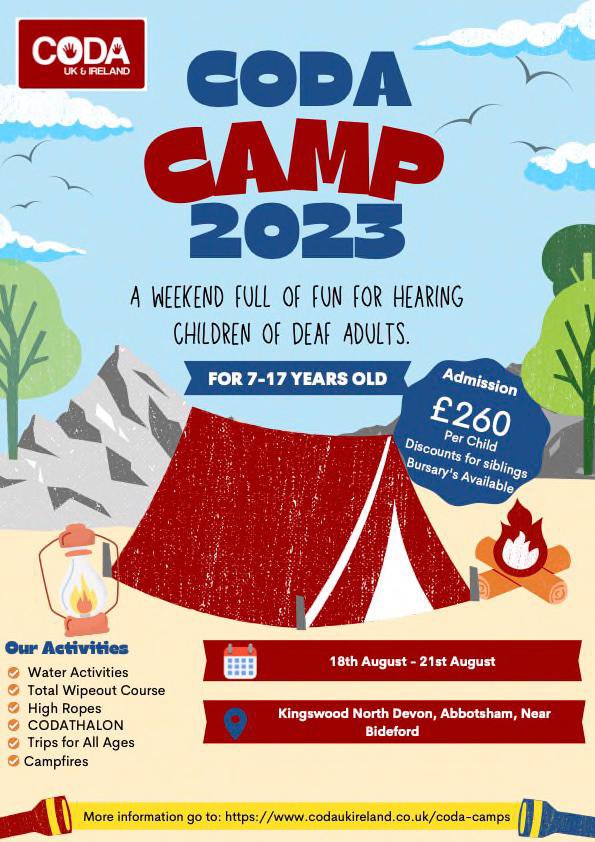 Cat_1964's tweet photo. Looking for #Coda #Volunteers for the 10th Annual #CodaCamp #codaukandireland August 2023 @codaukireland @codaintl @IrishDeafSoc @IrishDeafWomen https://t.co/gQ3ECyO1ST