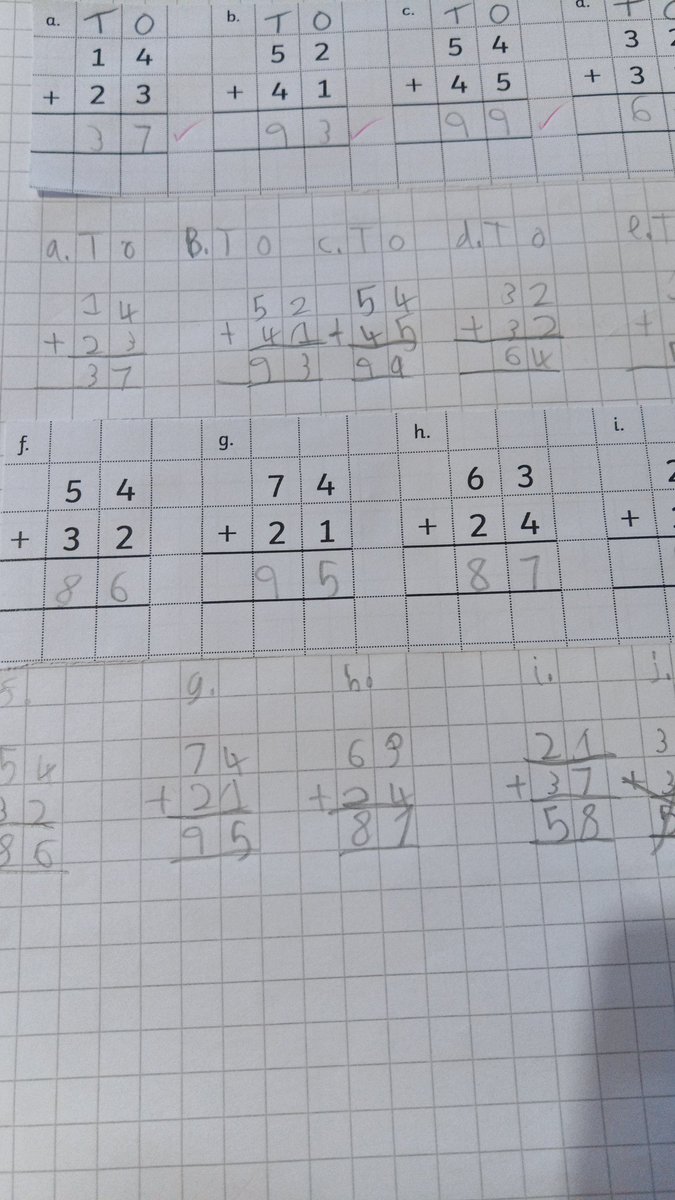 MissAliSPS's tweet photo. This week in maths 3Wicks learned how to solve sums using the formal written method. So impressed by everyone, here are a few from this week. Next week we will be regrouping. https://t.co/SyYmUEkVOK