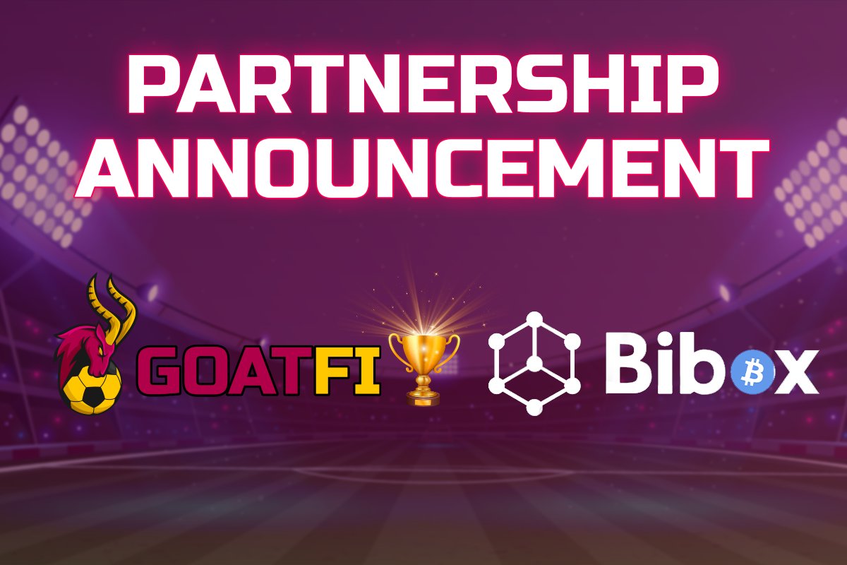 🏆PARTNERSHIP ANNOUNCEMENT🏆

We're thrilled to announce the partnership with <a href="/Bibox365/">Bibox</a> - First AI Digital Asset Trade Platform
 
🎁Giveaway
$50 BUSD for 5 lucky winners

Enter:
1️⃣ Like, Fl, and Rt this post 
2️⃣ Comment and tag 3 friends
3️⃣ Join t.me/goatfiannounce…

#BSCGems