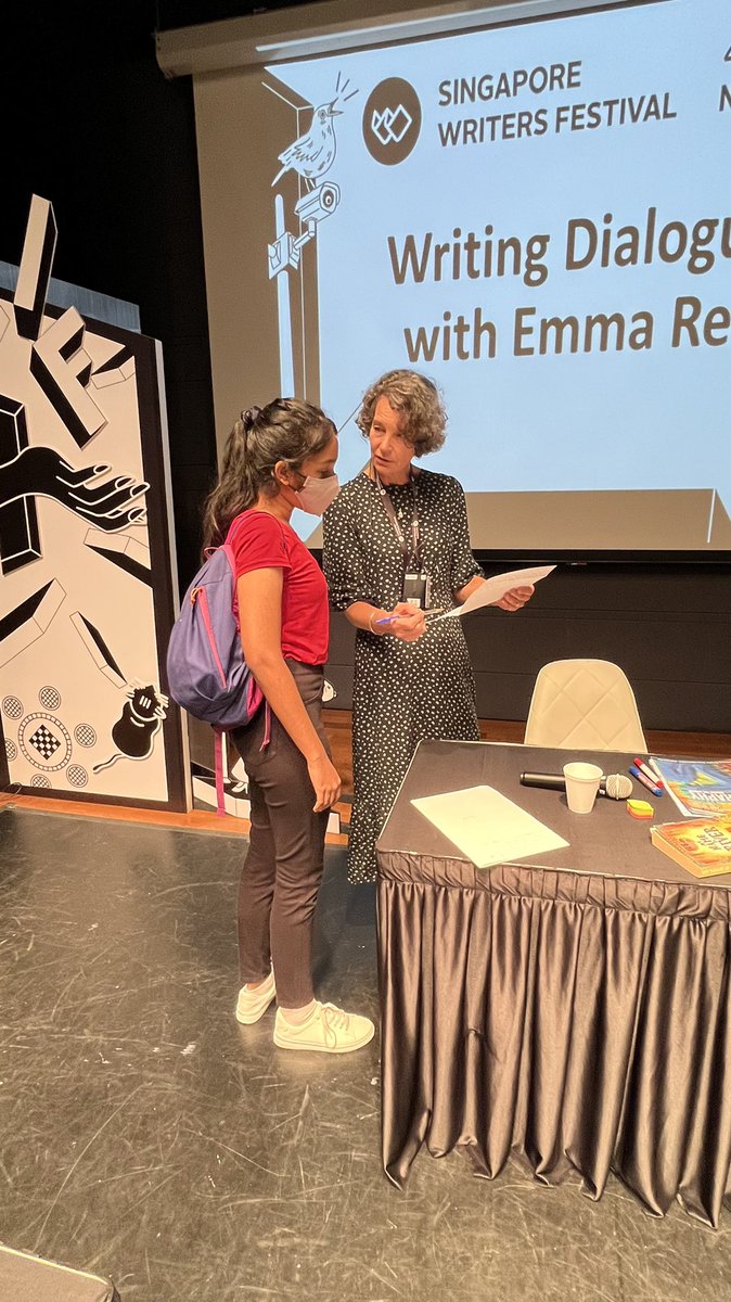 emmarea8's tweet photo. Had a great workshop with some fantastic and talented young writers @sgwritersfest in glorious Singapore this morning. It was an honour to help them on their way.  
@FireflyPress 
@bouncemarketing https://t.co/NsvehPvwHu