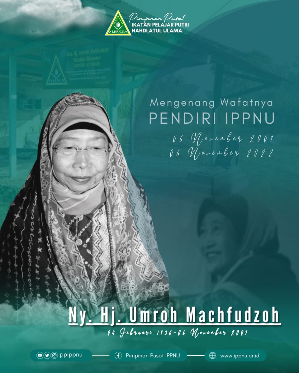 #HalloRekanita 
Tepat hari ini tanggal 06 November 2022 kita mengenang wafatnya Srikandi NU, pendiri IPPNU,
Ny. Hj. Umroh Mahfudzoh
Sosok wanita inspiratif juga pionir lahirnya Ikatan Pelajar Putri Nahdlatul Ulama