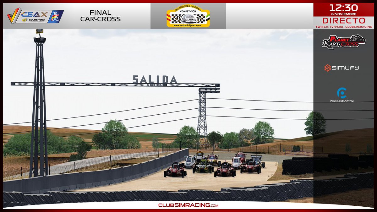 club_simracing's tweet photo. 📺 EN DIRECTO
#ceaxv #jerezdeloscaballeros @virtual_rfeda

Final CarCross
https://t.co/cumbMYK3fQ https://t.co/w3Hni3f4NR