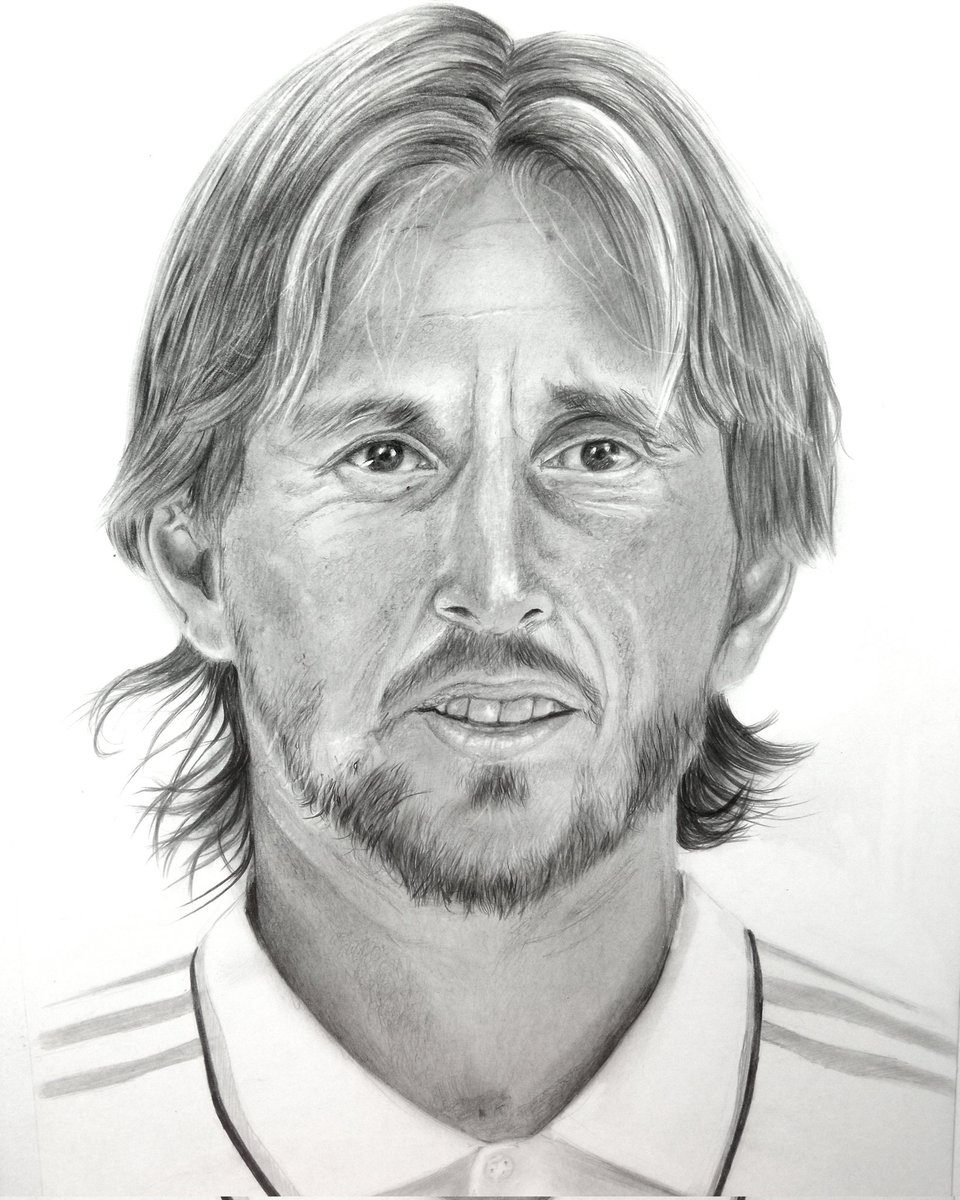 Terminado el retrato a lápiz de Luca Modric <a href="/realmadrid/">Real Madrid C.F.</a> #lucamodric @STAEMars