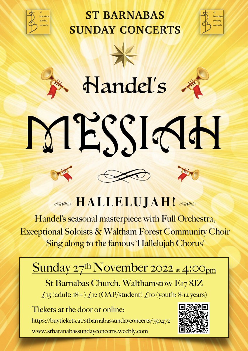 We’re BACK! With a fantastic orchestra, terrific soloists, the powerful Waltham Forest Community Choir and a chance to join in singing the inspirational ‘Hallelujah Chorus’! Here’s a peek at our 2019 event: vimeo.com/377885778 #walthamstow #messiah