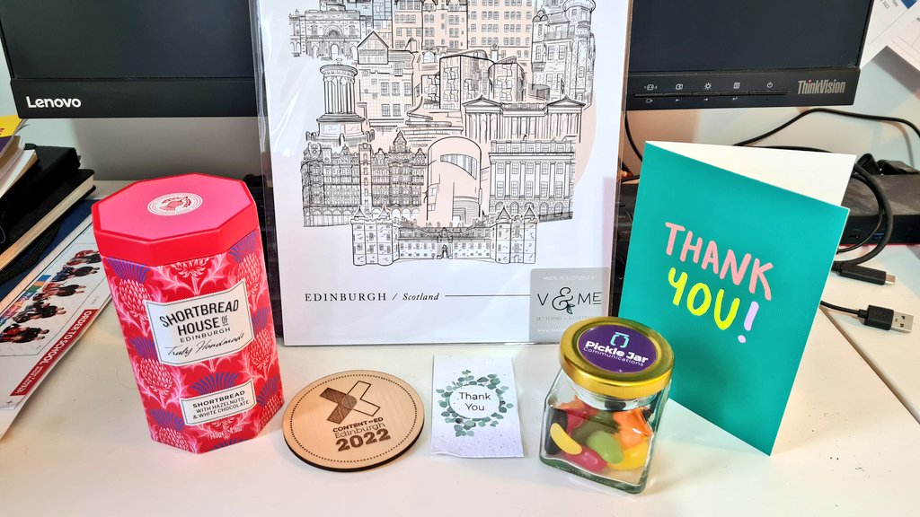 sFairbanksHE's tweet photo. Aw, you folks π₯°
The lovely ContentEd team thank their speakers in style!
We were treated to a charming bag of goodies, including this beautiful drawing of our host city, Edinburgh.
World-class stewardship!
#ContentEd22 https://t.co/2f76INK8hH