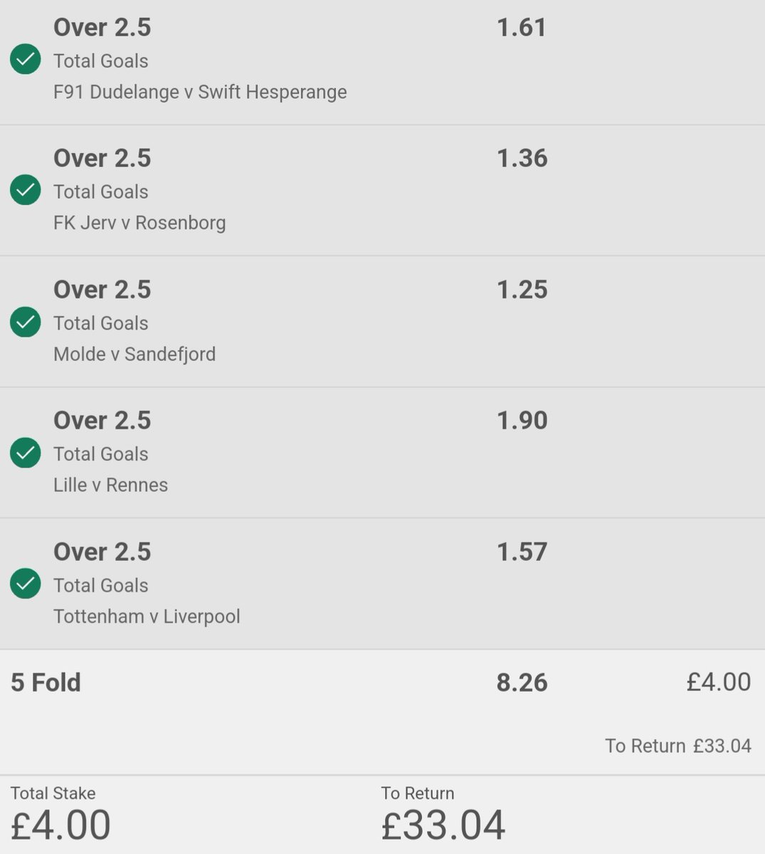 more OVERS acca's