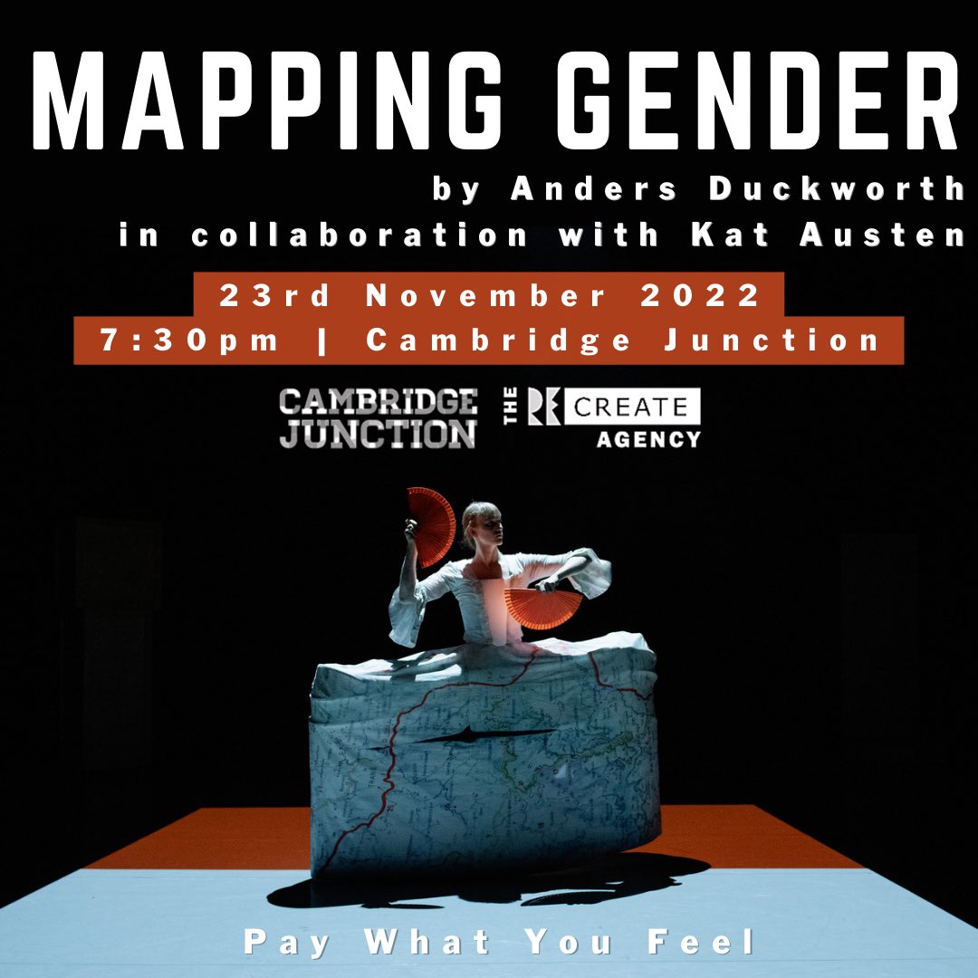 <a href="/AndersDuckworth/">Anders Duckworth</a> is back performing #MappingGender this month at <a href="/CambJunction/">Cambridge Junction</a> 🗺️✨

🗓️- 23.11.22
⏰- 7:30pm
📍- Cambridge Junction
🎟️- junction.co.uk/mapping-gender
(Pay what you feel)

Read the latest review by <a href="/dance_art_journ/">dance art journal</a> here: tinyurl.com/bddbx4pw (it’s fab)

#ACEsupported