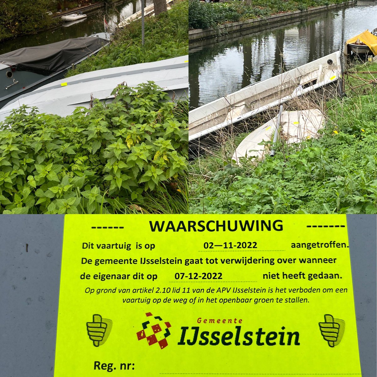 Eiteren's tweet photo. Eindelijk worden de scheepswrakken langs het Eiteren door de gemeente IJsselstein verwijderd👍 https://t.co/0RiRYUsQV9