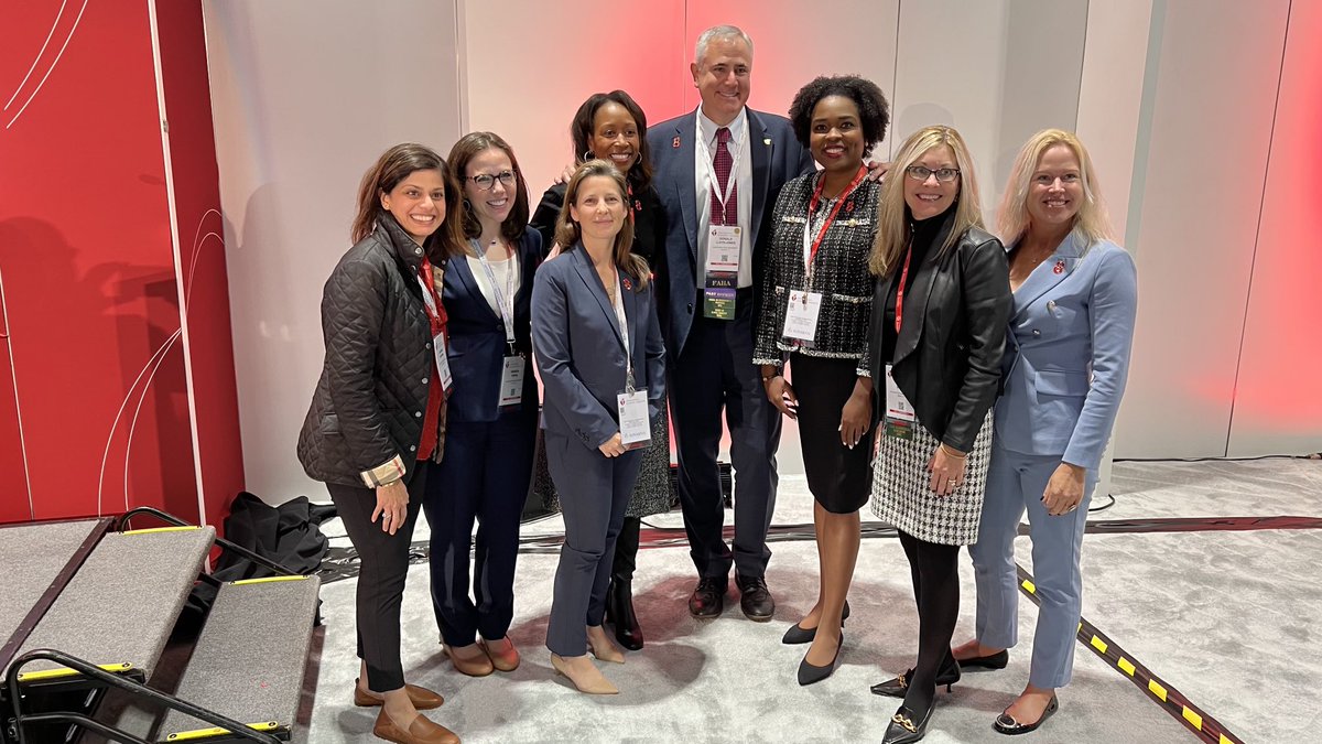 The architects of Life’s Essential Eight. Such an honor working with this group of leaders! #AHA22 ⁦@dmljmd⁩ ⁦@randi_epi⁩ ⁦@chanders4⁩ ⁦@GarimaVSharmaMD⁩ ⁦@DrLaPrincess⁩