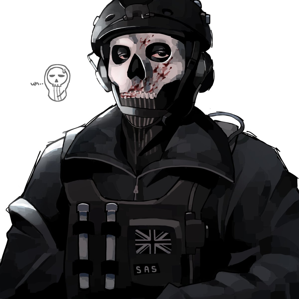 Shkret Art on X: I tried to draw Simon's/Ghost face #ghost #CallofDuty #MW2  #CallofDutyModernWarfareII  / X