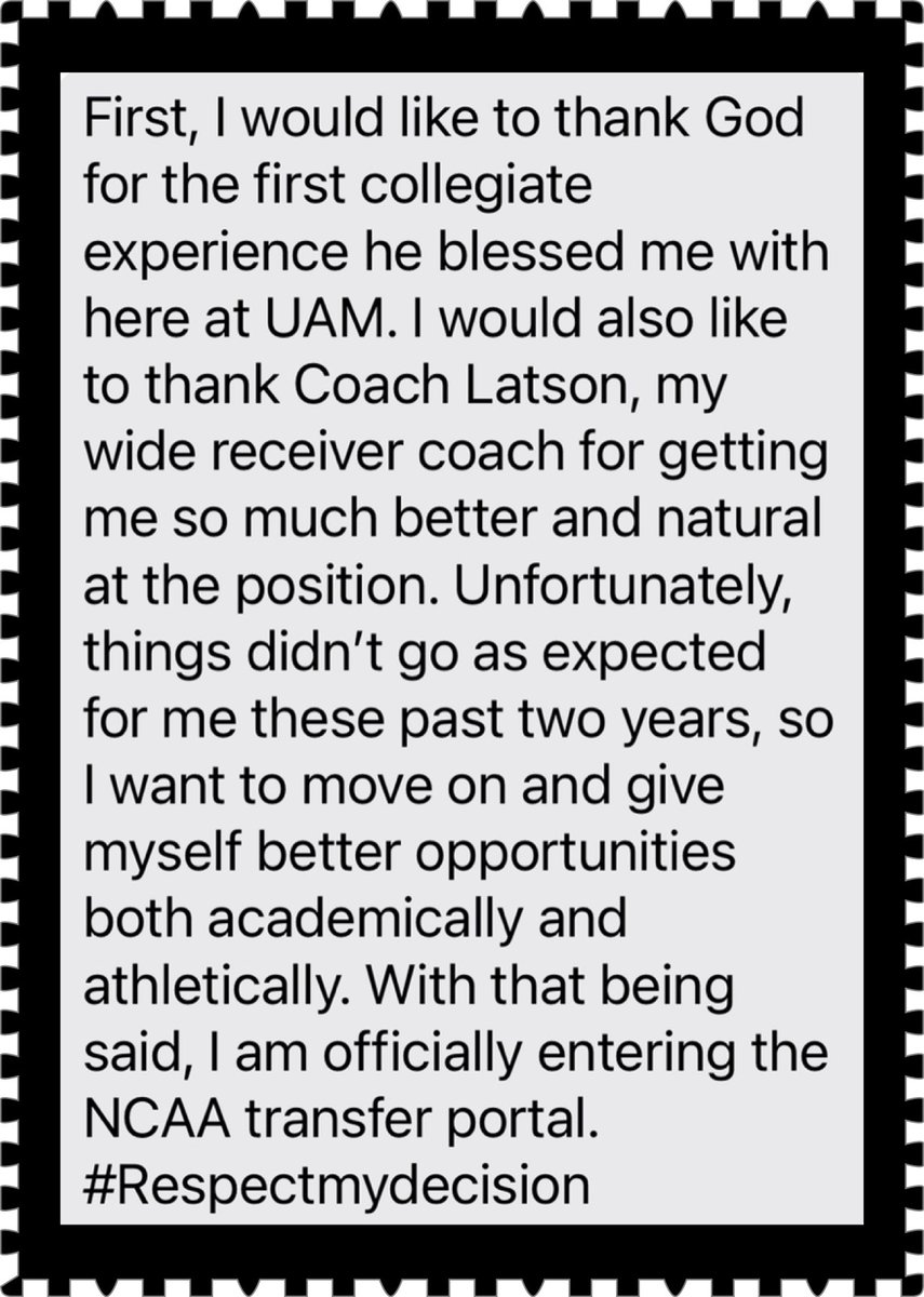 xavionwalker9's tweet photo. My path has changed… but the goal is the same! 🏈👨🏽‍🎓
STILL HUNGRY! STILL GRINDING! 
#NewHorizons  #TransferPortal #WideReceiver #Recruit
https://t.co/hAuuqEc7LZ
@247recruiting @RecruitCentral3 @ncsa @MyRecruitBoard @gobigrecruiting @SleeperRecruit  @RivalsPortal @247SportsPortal https://t.co/DScc00RreL