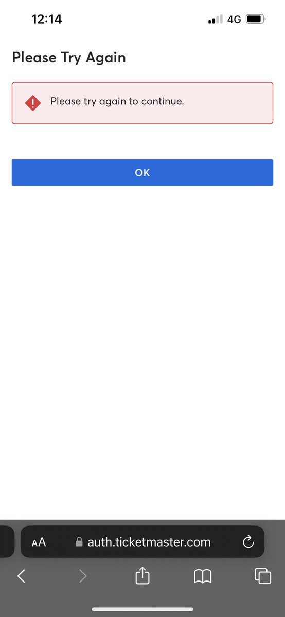 sarlou1990's tweet photo. @TicketmasterCS is there a problem logging into ticketmaster accounts atm? Even after a successful password reset im still getting this error https://t.co/7Tek1dKs88