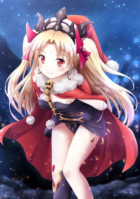 今回skebでリクエストいただいたイラスト、昔描いたサンタエレちゃんみたいな衣装をご希望されてたので参考にあげておくのだわ🎄✨ 