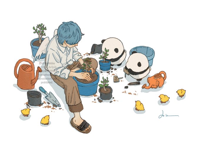 「pants watering can」 illustration images(Latest)