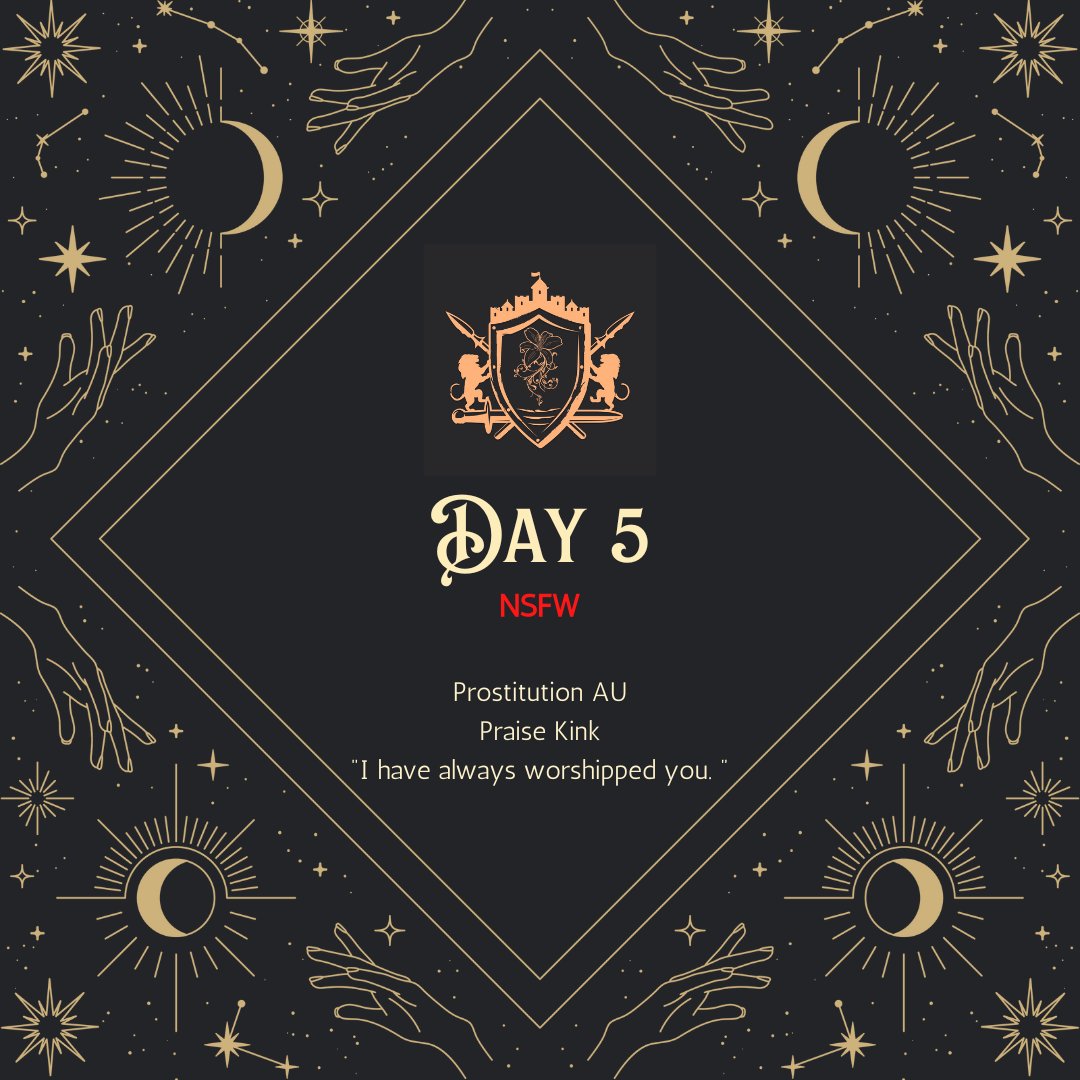 SoosWeek's tweet photo. 》DAY 5  | NSFW

Prostitution Au | Praise Kink | "I have always worshipped you." https://t.co/QPAv7wnpXL