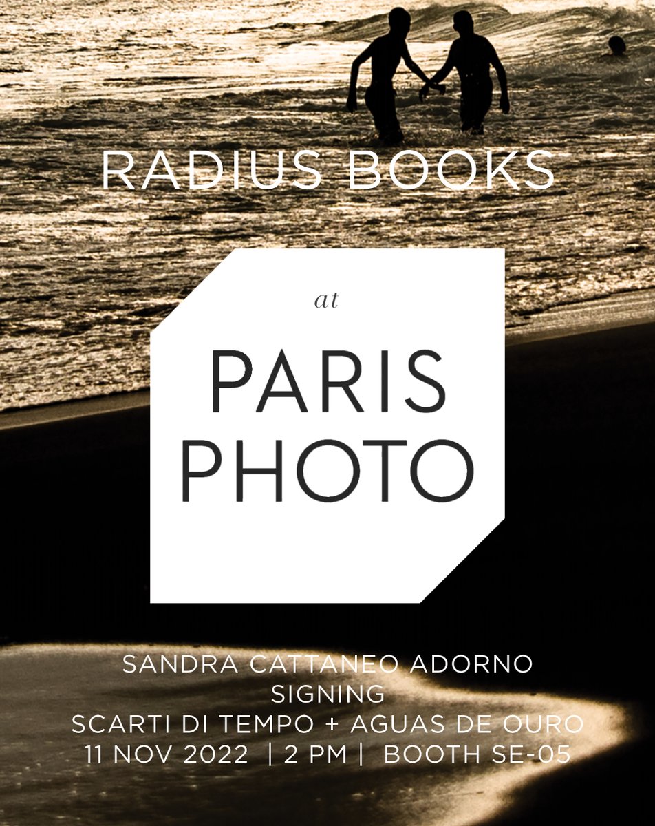 More exciting news! 
I will be signing my books “Scarti di Tempo” &amp; “Águas de Ouro” at the <a href="/ParisPhotoFair/">ParisPhoto</a> on Nov 11, 2pm, at my publisher's Booth SE-05 @RadiusBooks
