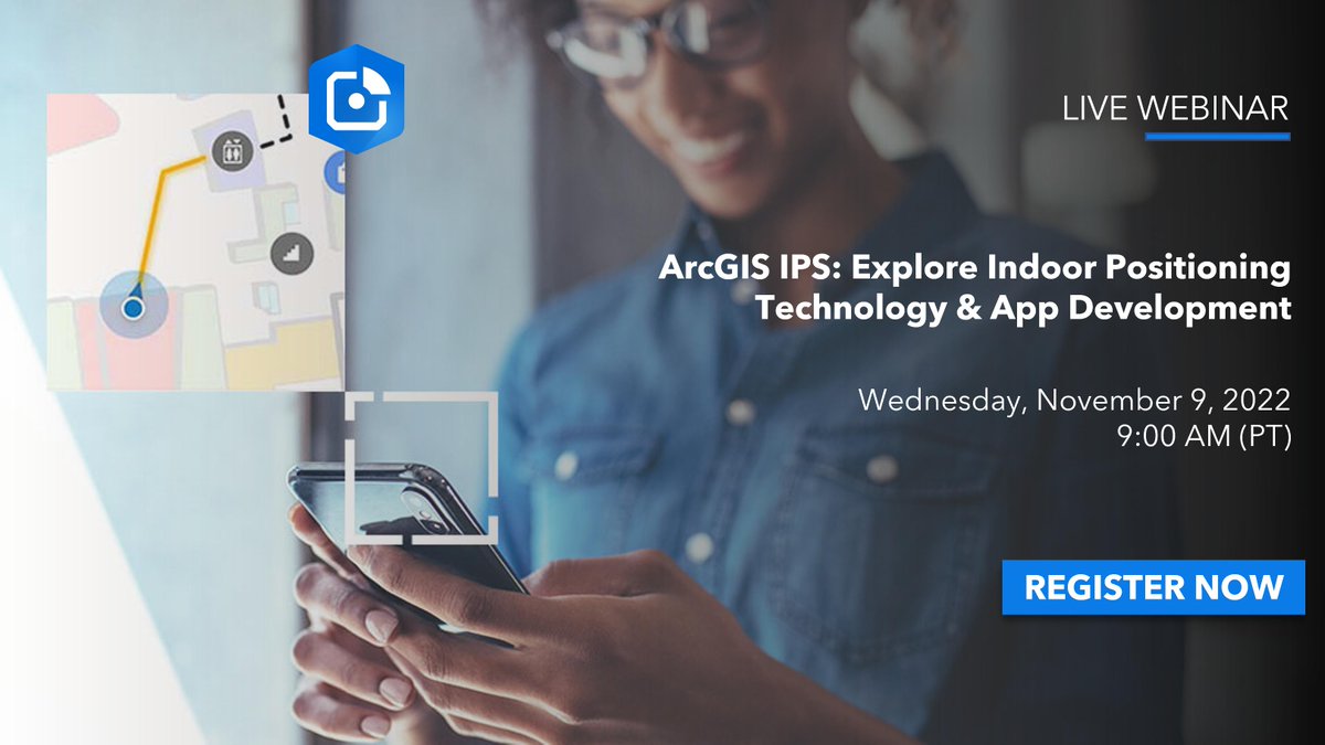 Join us for a live webinar on November 9 and learn how to build an indoor positioning app with ArcGIS IPS! ow.ly/pXPH1048JHh #developers