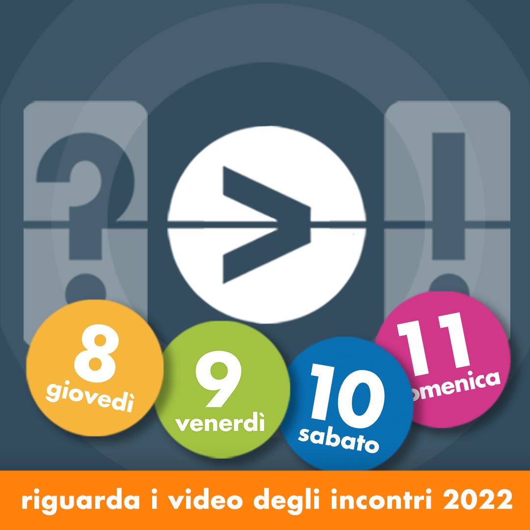 RIVIVI IL FESTIVAL 2022

Sono online i video delle quattro giornate di Camogli!
Ora puoi rivivere i momenti che più hai amato e vedere gli incontri che hai perso della nona edizione del Festival.

Guarda i video sul nostro sito
> festivalcomunicazione.it/incontri-2022/
