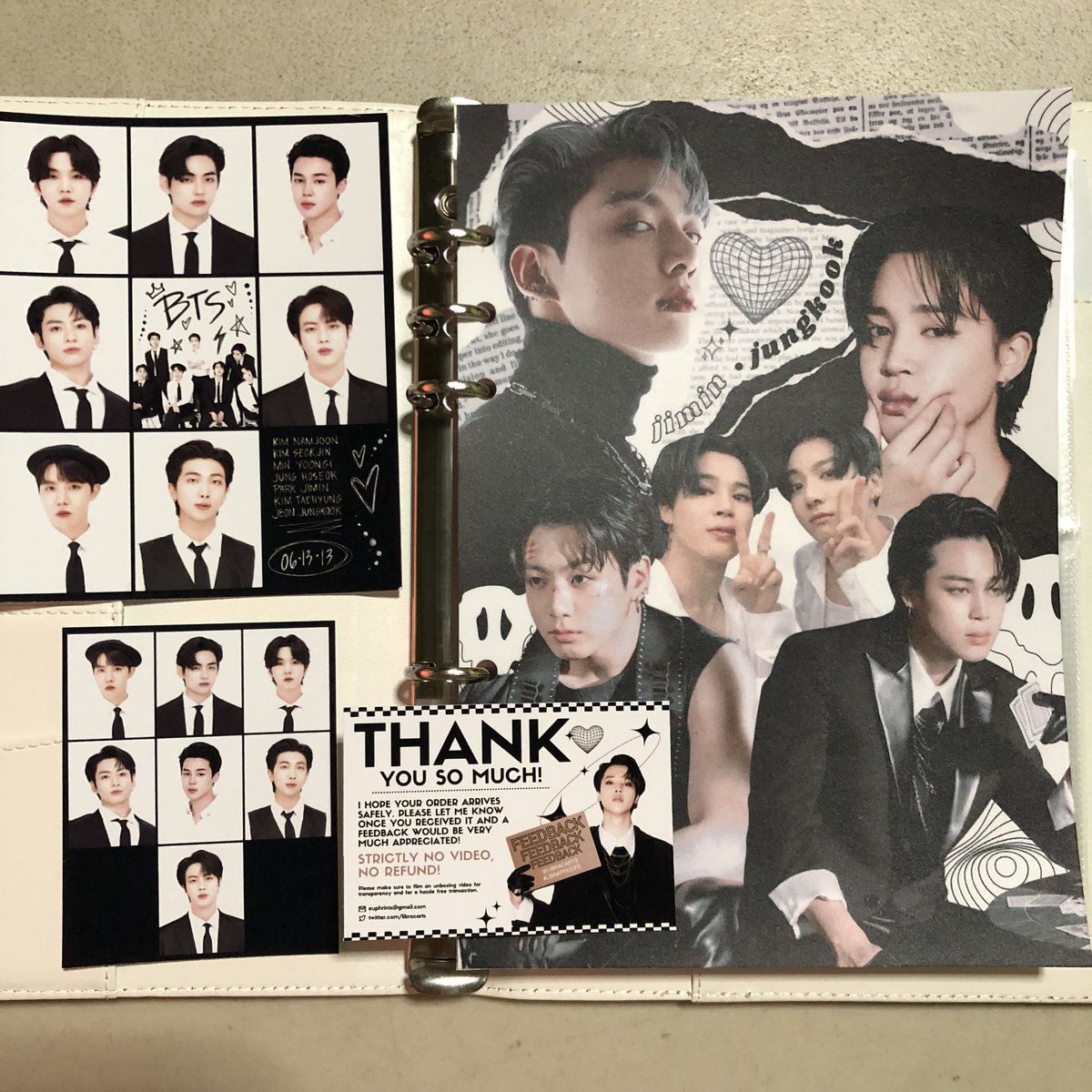 _pjmcore's tweet photo. 💌 — @libracarts
#libraproofs
✧ thank u so much for this jikook binder cover & for packing it well 🫶🏻 the quality is so nice! https://t.co/u5TjG5ZCr6