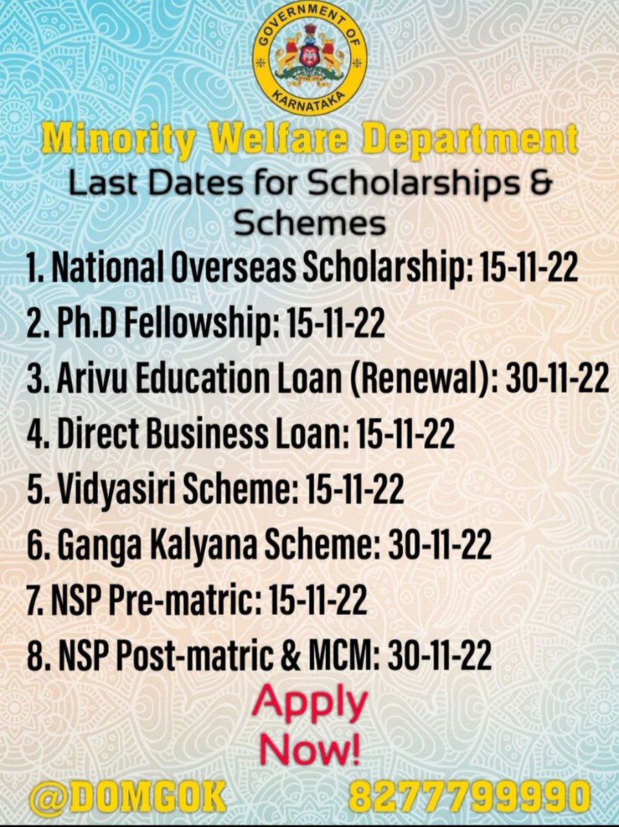 Apply Now.. Get benefit all the schemes <a href="/ShivanandP14/">DO,Minority,Bagalkote</a> <a href="/MinorityDeptBgk/">MWD,Bagalkote</a>