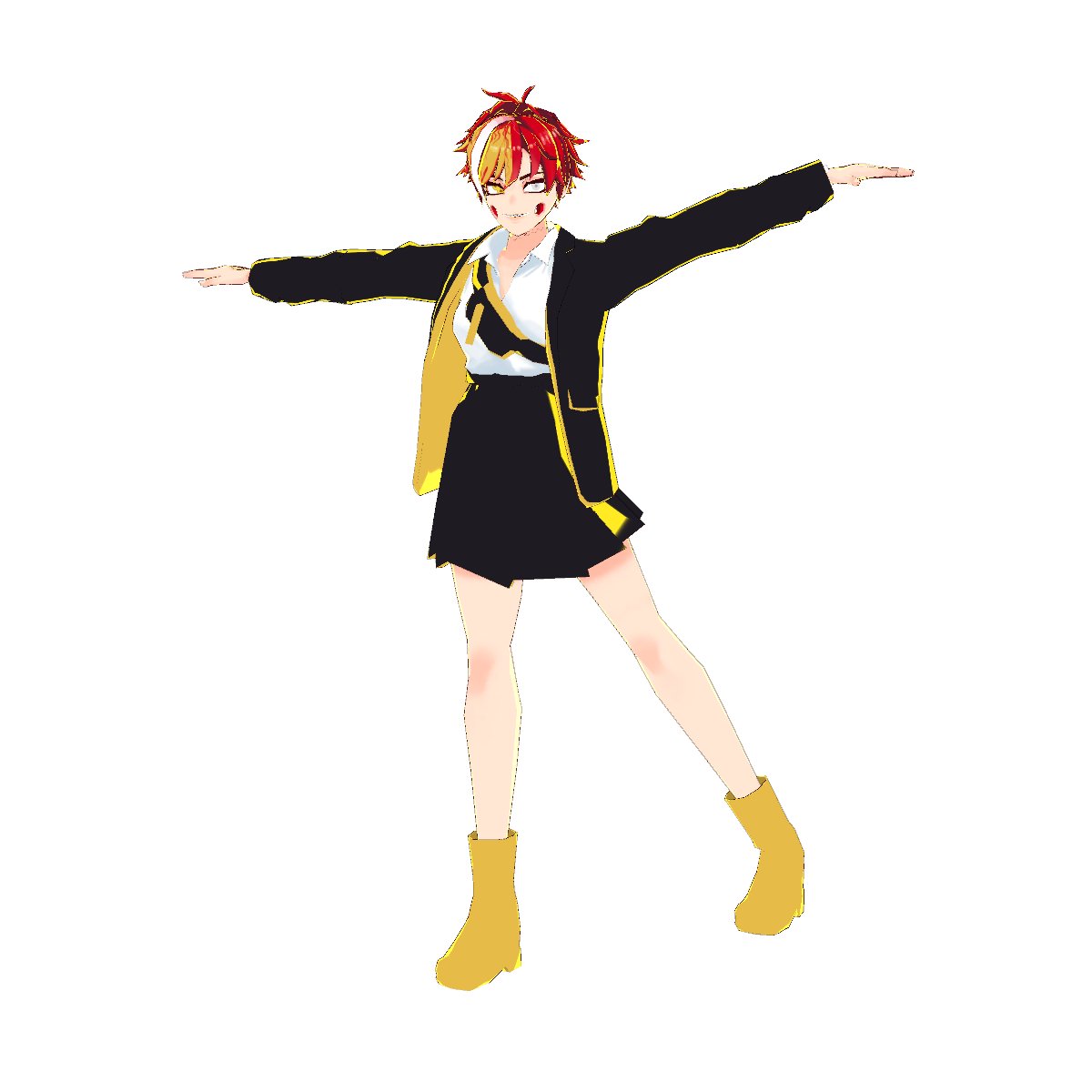 solo 1girl white background shirt red hair skirt jacket  illustration images