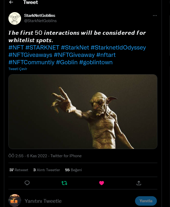 portlok's tweet photo. @StarkNetGoblins seems early lets go https://t.co/sdC6ykVskV