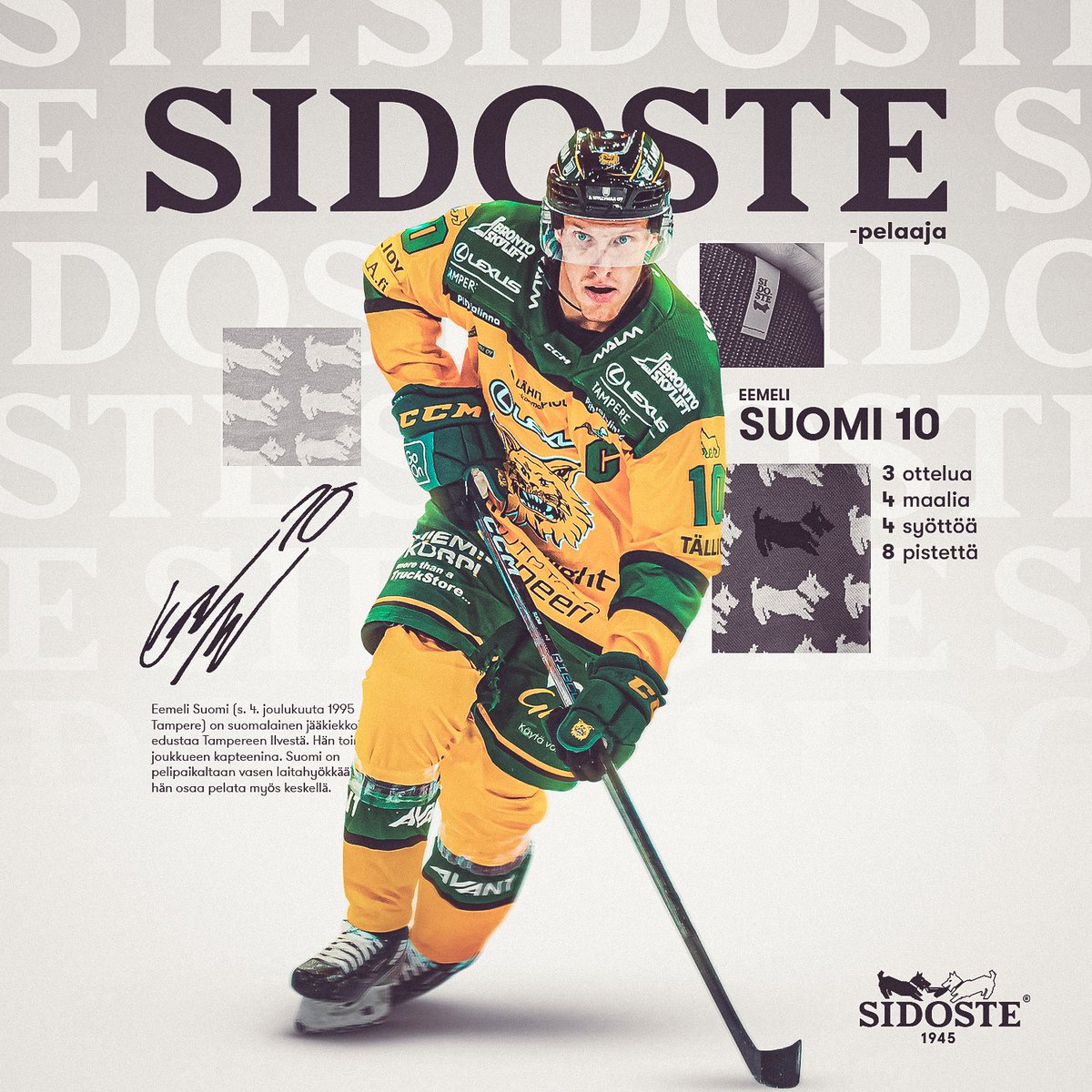 ilveshockey's tweet photo. Mikä viikko Kapteenilta! 🤩
Eemeli Suomi iski viikon kolmessa ottelussa komeat 8 tehopistettä (4+4), mukaan lukien voittomaalin Jukureita vastaan! 🔥
🧦 @sidoste | https://t.co/hJCuaANLW8
#Ilves #Liiga #Sidoste https://t.co/KNT2Jj4Vig