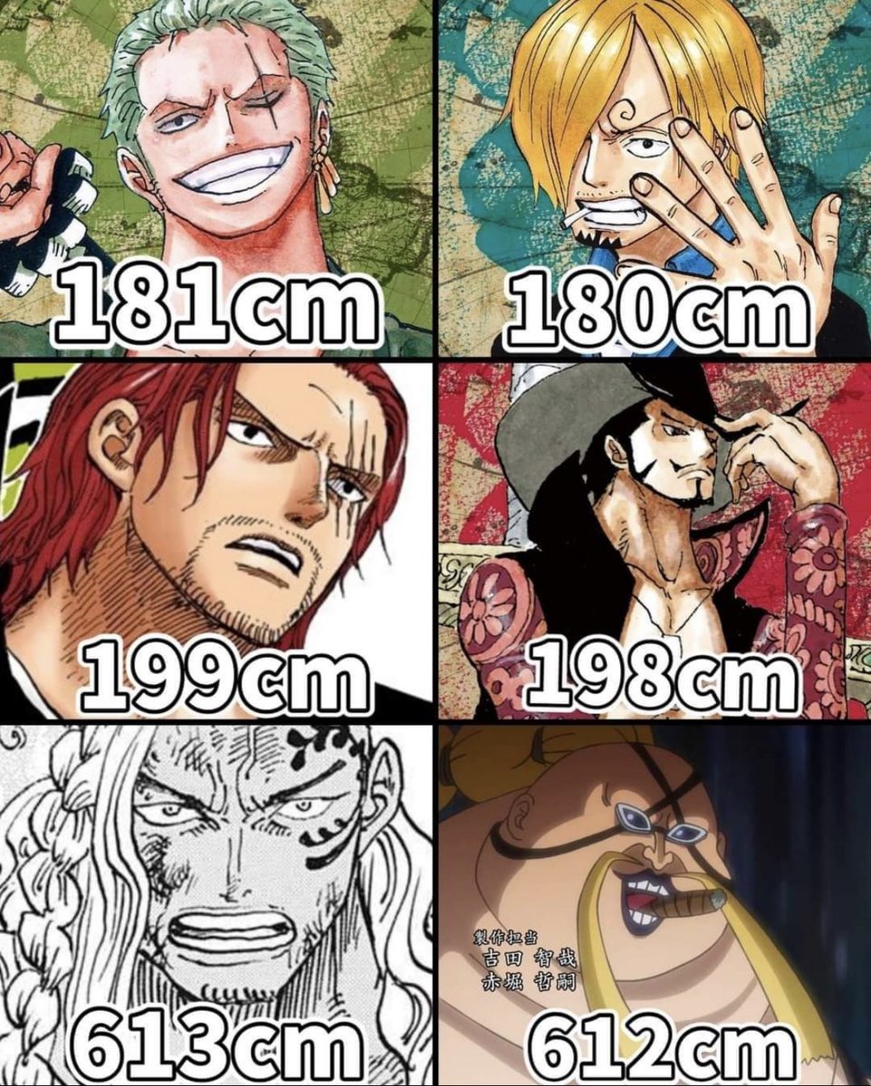 jikanstorio's tweet photo. Do you think Oda intentionally made these height differences to say some type of message? If so, what message? https://t.co/lp6WWDN7AS