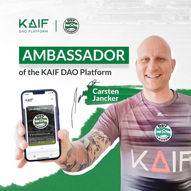 We are happy to reveal the name of the new Ambassador... It’s Carsten Jancker! 

 Former player of <a href="/FCBayern/">FC Bayern München</a>, the <a href="/DFB_Team/">DFB-Team</a> , <a href="/1FcKolnFootball/">Köln</a> → <a href="/skrapid/">SK Rapid</a>  → <a href="/Udinese_1896/">Udinese Calcio</a>  → <a href="/Rote_Teufel/">1. FC Kaiserslautern</a> → <a href="/shanghaishenhua/">Shanghai Shenhua FC</a>  → <a href="/SVM_1922/">SV Mattersburg</a> 

And head coach of DSV Leoben 

#kaifdaoplatform