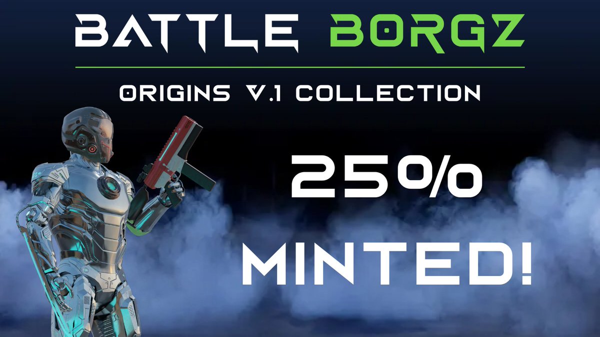 BattleBorgz's tweet photo. 500/2000 Origins V.1 Borgz have been minted!
Projects, specifically gaming projects don't need to sell out instantly. Battle Borgz gon' build πͺ
#CardanoNFTs #CardanoCommunity #CNFT https://t.co/MGydQUwIit