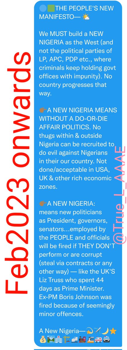 x60mtalk's tweet photo. Read
Spread
Comment
Space...
#NewNigeria โ get your PVC, vote HONESTLY, join Spaces and the change groups online and offline, create something to empower a NEW NIGERIA for the people's betterment
#RealCitizens #Obidients #AllVoters @ARISEtv @BBC @ABC @WIONews @AdeolaFayehun https://t.co/cmHxp3xzCl