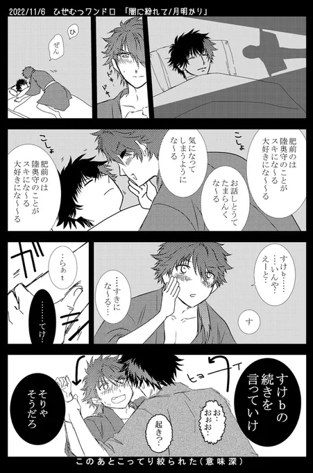お題:闇に紛れて/月明かり
#ひぜむつ版真剣60分一本勝負
闇に紛れたつもりでも、索敵されてしまうむつ君であった。 10分くらいオーバーしてます。こんなに荒ぶった線なのに間に合ってないねぇ・・・ 