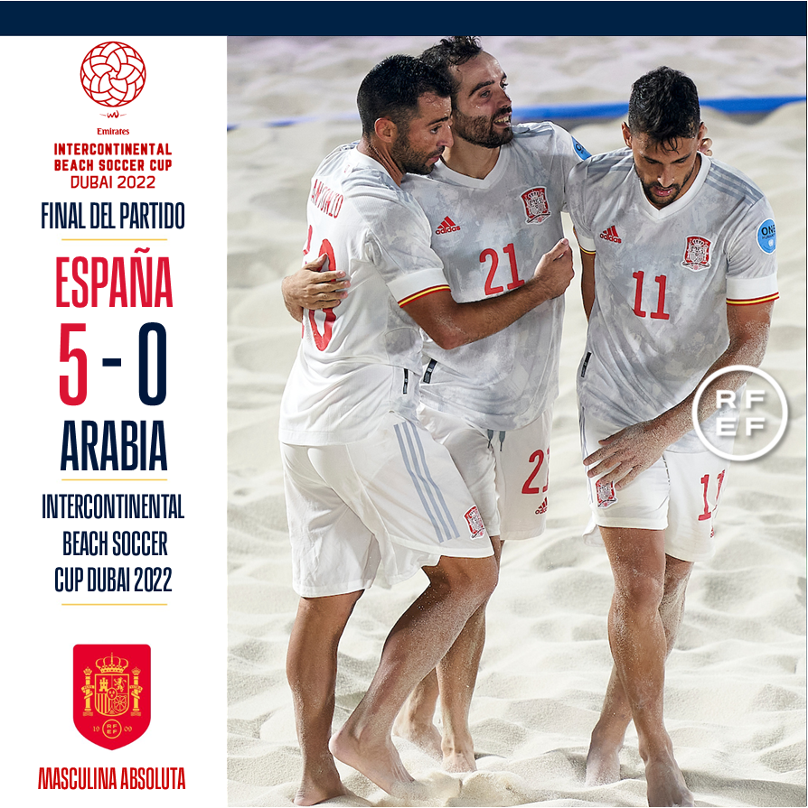 🔚 La <a href="/SEFutbol/">Selección Española Masculina de Fútbol</a> Playa ⚽️🏖️ se despide de la
🏆 #IntercontinentalCup2022 con una victoria

⚔️ España 🇪🇸5⃣-0⃣🇸🇦 Arabia Saudí

⚽️ Los goles de <a href="/adriilopezz7/">adrii🦦</a>, <a href="/Cassanobeas/">Fran Cassano</a> (2) y <a href="/davidardil5/">{David. A}</a> (2) cierran una temporada 𝔼𝕊ℙ𝔼ℂ𝕋𝔸ℂ𝕌𝕃𝔸ℝ para el #FútbolPlayaRFEF 👏

 #BeachSoccer