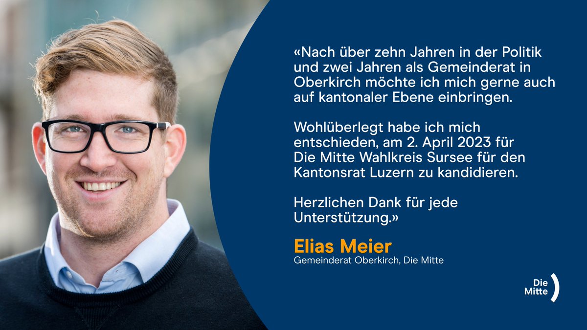 Seit zwei Jahren darf ich in Oberkirch als Gemeinderat amten. Gerne möchte ich mich politisch auch auf kantonaler Ebene einbringen.

Wohlüberlegt habe ich mich entschieden, am 2. April 2023 für den #Kantonsrat Luzern zu kandidieren. #KRLU #WahlenLU23 #CHVote