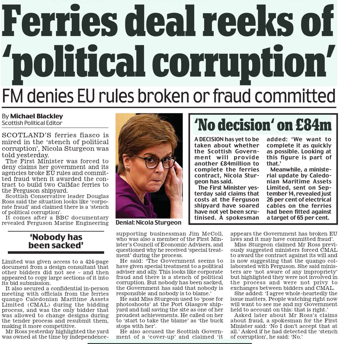 mik61scot's tweet image. Sturgeon is corrupt and corrupting
@10DowningStreet must INTERVENE😡
#ferrygate
#Guptagate 
#GetSalmondConspiracy