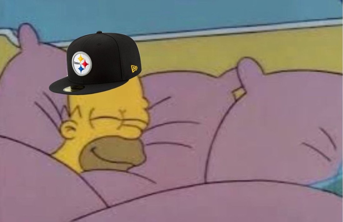 How I slept last night knowing that I won't have to watch the Steelers lose a football game today.